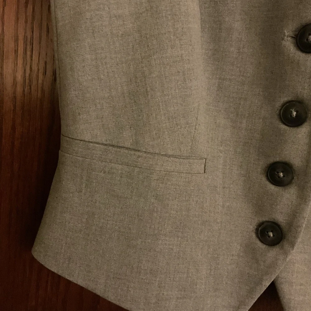 NWT Zara Gray Tailored Waistcoat Button Vest Size Small